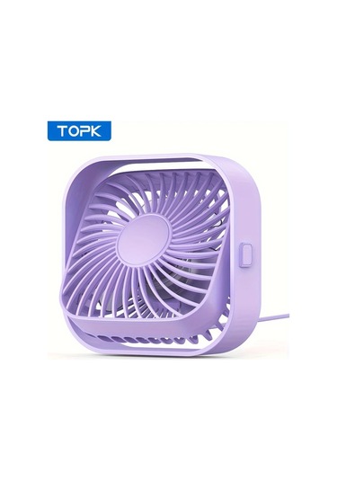 Boatshop1 Topk K51 Mor Mini Usb Masa Fanı Fırçasız Motor Sessiz Yüksek Hava Akışı Şık Tasarım
