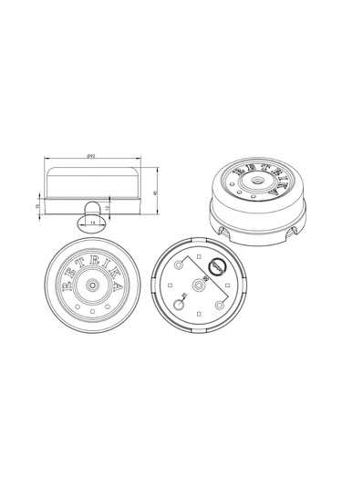 Retrika Sıra Dağıtım Kutusu Seramik Retro 92 Mm 297890731