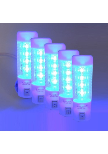 Uzun Led Gece Lambası 0,5W Tasarruflu Işıklı Fişli Düğmeli 5 Adet(503909284) Çok Renkli