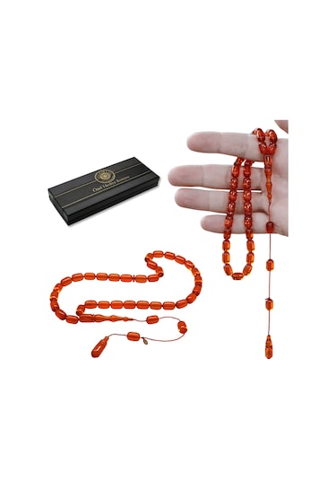 Tesbihname Katalin Tesbih - Sistemli - Usta İşçilikli - Özel Kutulu - Turuncu Renk - Kapsül Kesim 02392188