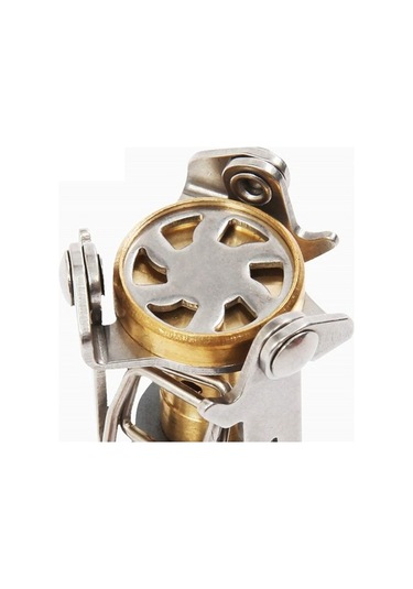 Prestigegoods Mini Açık Hava Katlanır Gaz Ocağı, Paslanmaz Çelik, 3000w, Taşınabilir Piknik Fırını, Gümüş Renk, 50g Ağırlık, Yaklaşık 8,5x6,9cm Boyut, Saklama Çantası İle Gönderilir Gümüş