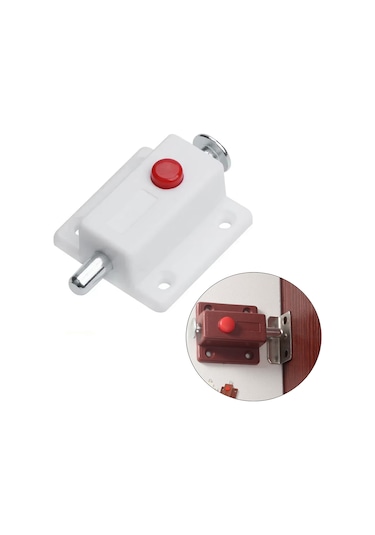 Butonlu Plastik Yaylı Mandallı Mobilya Dolap Kilidi, Soyunma Odası Kapı Kilidi, Karma