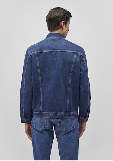 Mavi - Drake 90'lar Puslu Koyu Mavi Jean Ceket 010143-87939 Lacivert