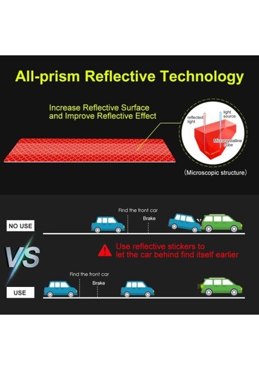Yeşil Araba Reflektör Etiket Dış Gövde 3x90cm Gövde Oto Çıkartması Reflektif Bant