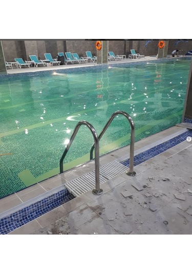 DEKOR HAVUZ 3 BASAMAKLI STANDART PASLANMAZ HAVUZ MERDİVENİ AISI 3