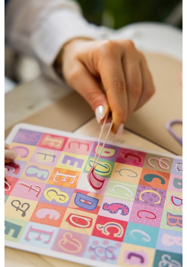 A5 18 Yaprak Harf Sticker Defteri Alfabe, Rakam Ve Noktalama İşaretleri Seti Çok Renkli