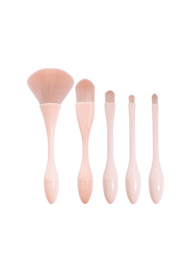 Vkemall 5'li Makyaj Fırçası Seti - Toz Ve Fondöten İçin Yumuşak Ve Yoğun Kıllar