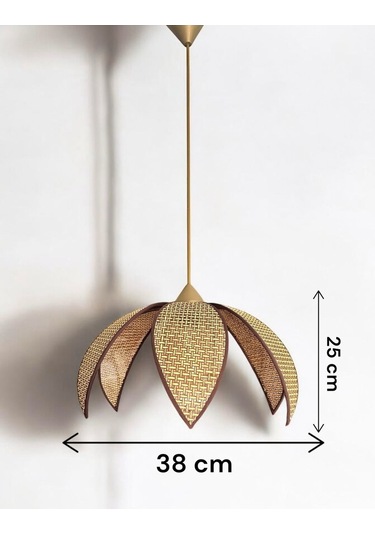 Modern Hazeran Görünümlü Yapraklı Çiçek Şeklinde Bohem Rustik Avize - Kahverengi Kahverengi