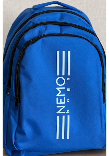 Nemo Bags Unisex Mavi Sırt Çantası Büyük Boy Okul Spor Çantası