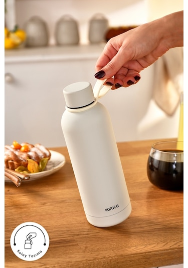 Karaca Aly Soft Touch Çelik Sızdırmaz Termos 500 Ml Taş Ekru