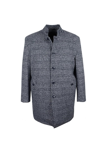 Erkek Büyük Beden Yün Kaşe Kaban Buklet Indigo 1458I 001