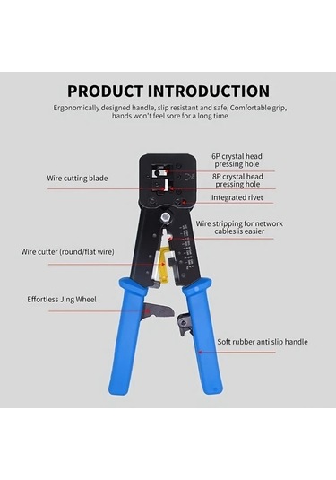 Besthome1 Dream011 1 Bilgisayar Ağ Kablosu Sıkma Aleti 6p8p Rj45 Cat6e Ethernet Pense Endüstriyel Kurulum