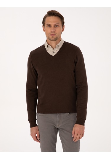 Pierre Cardin Erkek Kahverengi Kazak /triko 50314190-vr029 Kahverengi