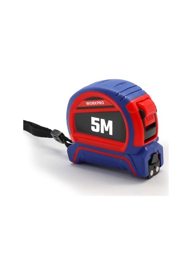 Workpro Wp261041 5mx25mm Naylon Kaplama Sarı Çift Taraflı Manyetik Çelik Şerit Metre Fr Wp261041 1 M - 2 M - 3 M - 5 M