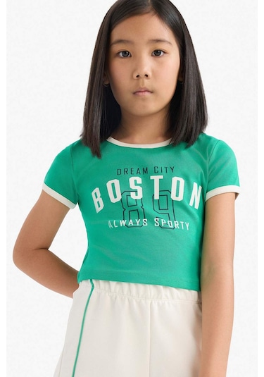 DeFacto Kız Çocuk 2'li Takım Fitilli Kaşkorse Baskılı Kısa Kollu Tişört Beli Lastikli Şort E4756A825HSGN227 Yeşil DeFacto Kız Çocuk 2'li Takım Fitilli Kaşkorse Baskılı Kısa Kollu Tişört Beli Lastikli Şort E4756A825HSGN227 Yeşil