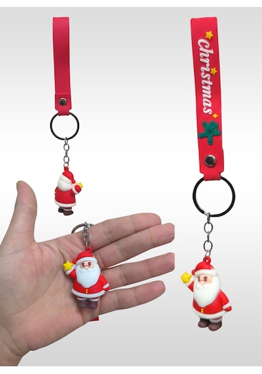 Yılbaşı Temalı Anahtarlık Yeni Yıla Özel Sevimli Ve Anlamlı Hediye Altın - Kırmızı