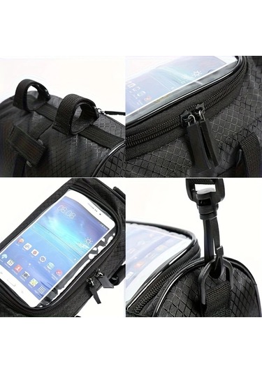 Willowhaven 1pc Siyah Yüksek Kalite Bisiklet Gidon Çantası - Ayarlanabilir Esnek Kayış Dayanıklı Motor Ve Bisiklet Ön Montaj Depolama Poşu Haki