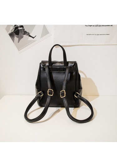 Modaya Uygun Tüm Maç Kadın Çantası Japon Ve Kore Düz Renk Ipli Siyah