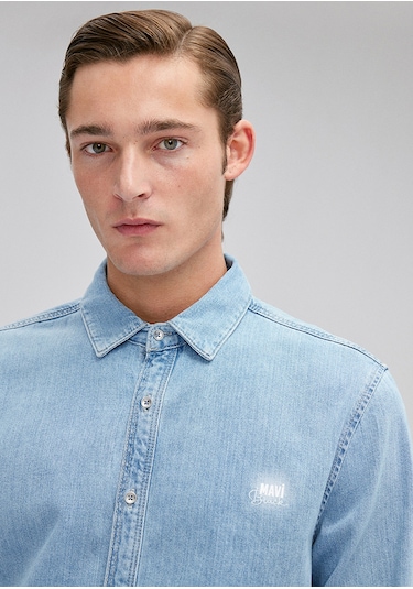 Mavi - Roy Açık Mavi Lux Black Nights Jean Gömlek 0210496-83856 Mavi