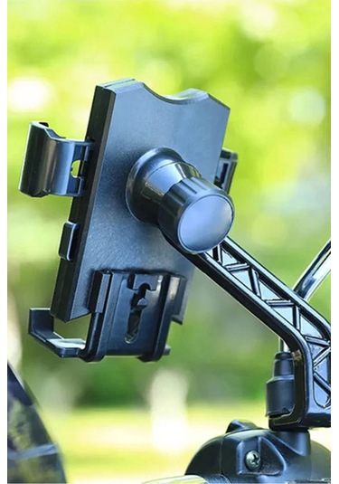 Otommatik Model Motosiklet Telefon Tutucu Ayna Bağlantılı - 9091864524000ynt