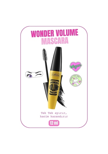 Callista Wonder Volume Hacim Ve Kıvırma Etkili Maskara - Siyah