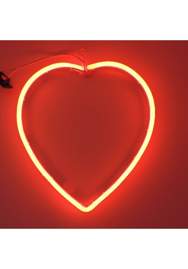 Neon Led Işıklı Kalp Sevgililer Günü 220V Kırmızı 30x30 cm