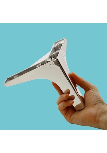 Yonca Lüks Mobilya Kanepe Sehpa Tv Ünitesi Koltuk Ayağı 14 Cm Parlak Krom Baza Ayakları Gri Tekli Ko Renkli