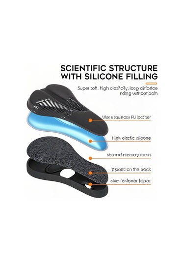 Suofeng Kaymaz Bisiklet Sele Kılıfı - Yumuşak Silikonlu, Hafif Köpük Dolgulu, Dağ Ve Yol Bisikletleri İçin Siyah