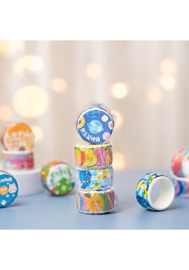 Cbtx 8 Pcs Washi Bant Sütlü Serisi El-boyalı Renkli Temel El Kitabı Dekorasyon Çıkartması