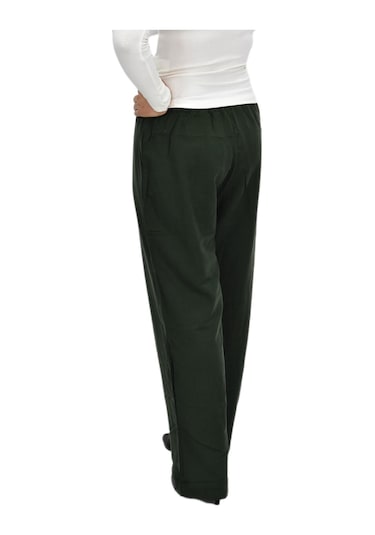 Nazal Kadın Beli Lastikli Bol Pantolon Bgl-st04216 Yeşil