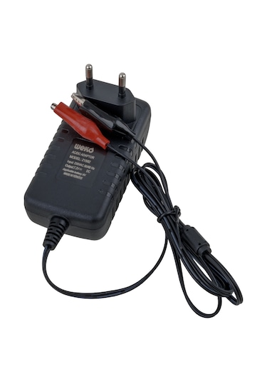 Weko 7.2v 1a Krokodil Uçlu Akü Şarj Cihazı - Led Işıklı Adaptör