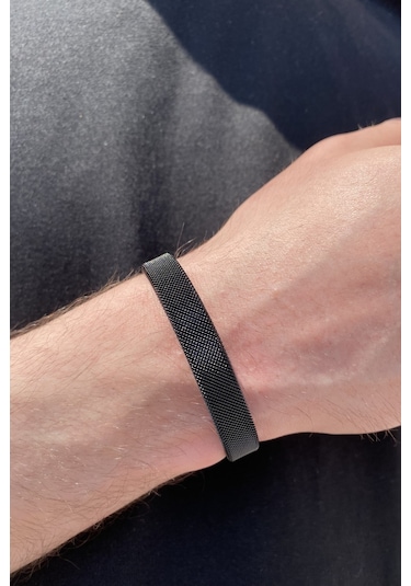 Örgü Hasır Model Kelepçe Unisex Çelik Bileklik Bilezik Scb20