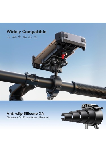 Sones Joyroom Jr-zs428 Darbeye Dayanıklı Bisiklet Telefon Tutucu Siyah