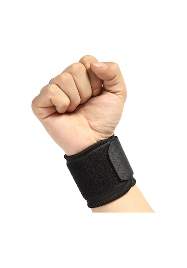 El Bilek Bandajı Elastik Sporcu Bilekliği Fitness Ağırl... Siyah