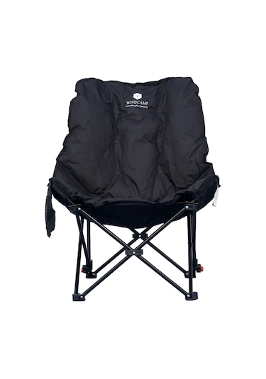 Windcamp Bel Korunaklı  Katlanır Kamp Sandalyesi Siyah
