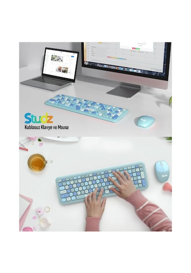 M600 Renkli Tuşlu Kablosuz Türkçe Q Multimedia Klavye + Mouse