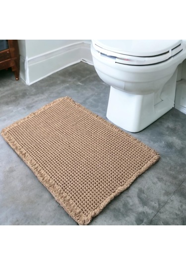 Ximistore9 Kahverengi 45x75 Cm Vafli Banyo Paspası - Süper Emici, Kayma Engeli, Kauçuk Tabanlı, Makine Yıkama Uygun, Yumuşak Dokulu Kahverengi
