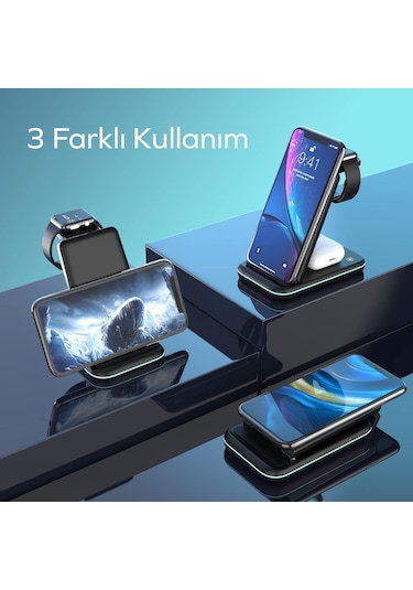 Woyax By Deji Katlanabilir 15w Hızlı Wirelesskablosuz Şarj Standı