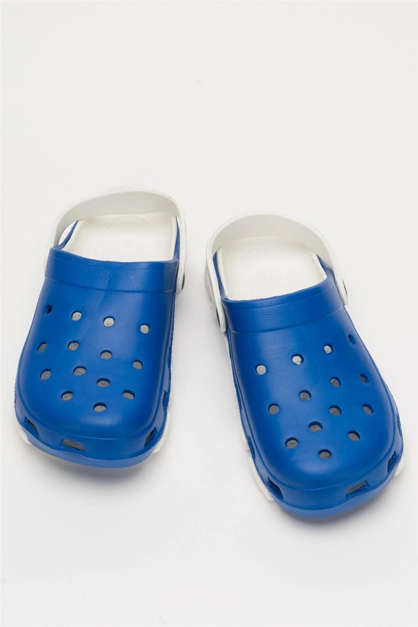 Unisex Çift Tabanlı Ortopedik Hemşire Doktor Aşçı Laboratuvar Deniz Havuz Terliği Sandalet Mavi - Beyaz Mavi - Beyaz