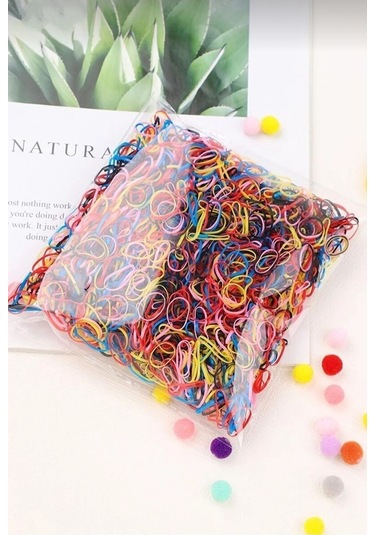 Okavango 1000 Adet Renkli Saç Örgü Lastiği Çok Renkli