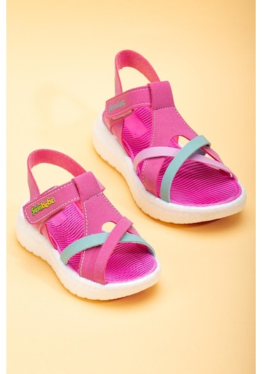 Şirinbebe Şiringenç Yüz Direkli Çapraz Bantlı Ortopedik Fuşya Kız Bebek Kız Çocuk Sandalet-3093-fuşya Fuşya
