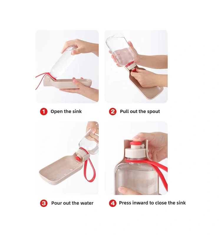 Elmpaly Vealınd Taşınabilir Köpek Kedi Su Kabı Sızdırmaz Kapak Büyük Kapasite Yeşil Beyaz