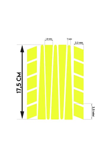 Şerit Şeklinde Floresan Sarı Sticker Çınar Extreme