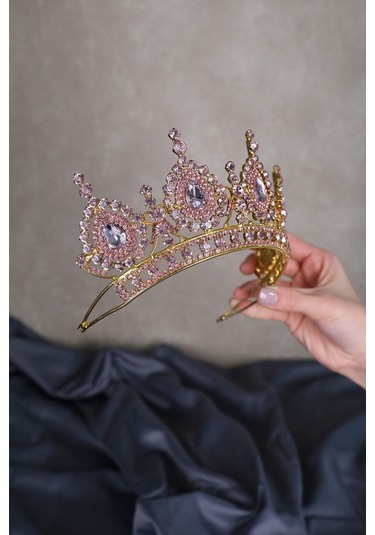 FdayAksesuar En Güzel Gelinlere Özel Ahu Damla Kristal Taşlı Gelin Kına Tacı FRDY31634