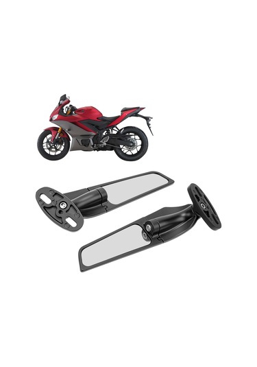 Reedark Yamaha R1/r3/r6/r15/r25/v2/v3 İçin Alüminyum Spor Stili 360 Derece Döner Aerodinamik Kanatlı Motor Görünümlü Ayna Diğer