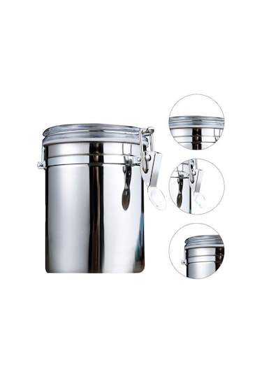 1 Adet Depolama Şişeleri Paslanmaz Çelik Mühürlü Teneke Kutu Kahve Unu Şeker Konteyner Tutucu Ev St 10x16 Cm