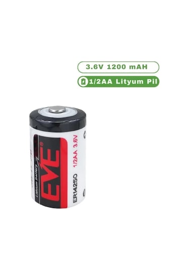 Eve Er14250 3.6v 1200mah 1/2 Aa Lityum Kısa Pil