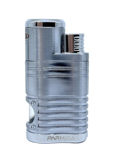 Parmida Premium 4 Torch Jet Alevli Puro Çakmağı Gümüş Gri