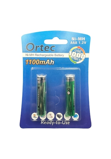 Ortec 1.2 V 1100 mAh Ni-mh Aaa Şarj Edilebilir İnce Kalem Pil