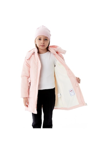 Benitto Kids Kız Çocuk Kapüşonlu Kışlık Şişme Mont 51352 Pembe